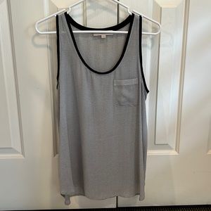 Loft black and white sleeveless blouse size M